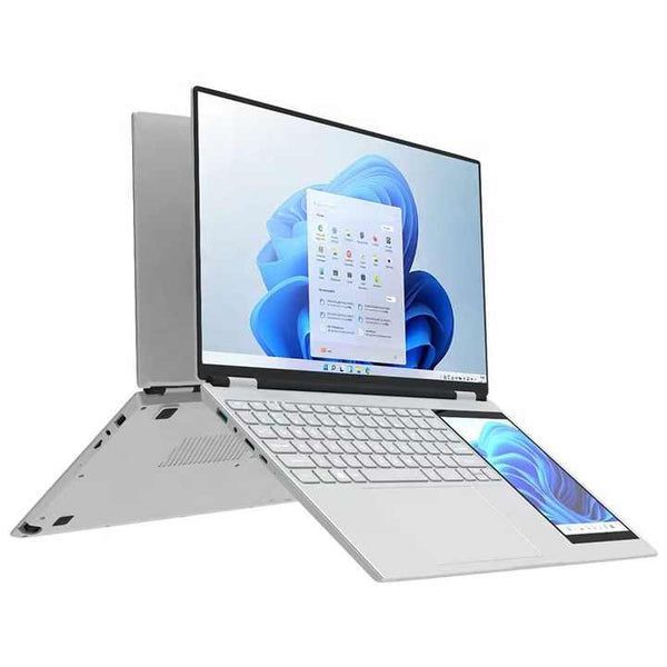 15.6" + 7" Dual Screen Business Laptop Intel N100 Quad Core Display Metal Body English Keyboard New Product