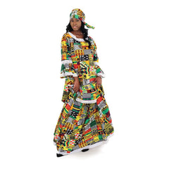 Patchwork Print Skirt Set Womens Skirts