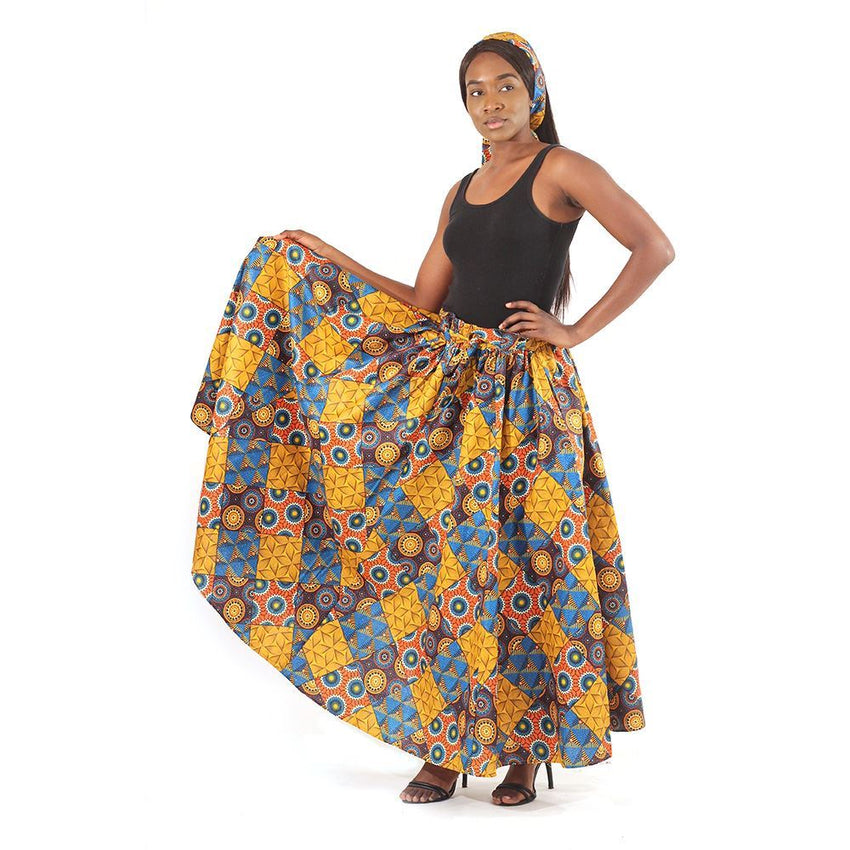 Floral Patchwork Long Skirt Womens Skirts