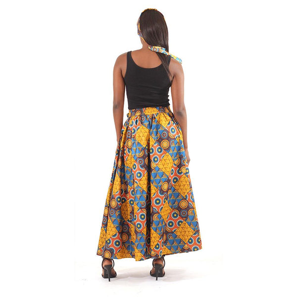 Floral Patchwork Long Skirt Womens Skirts