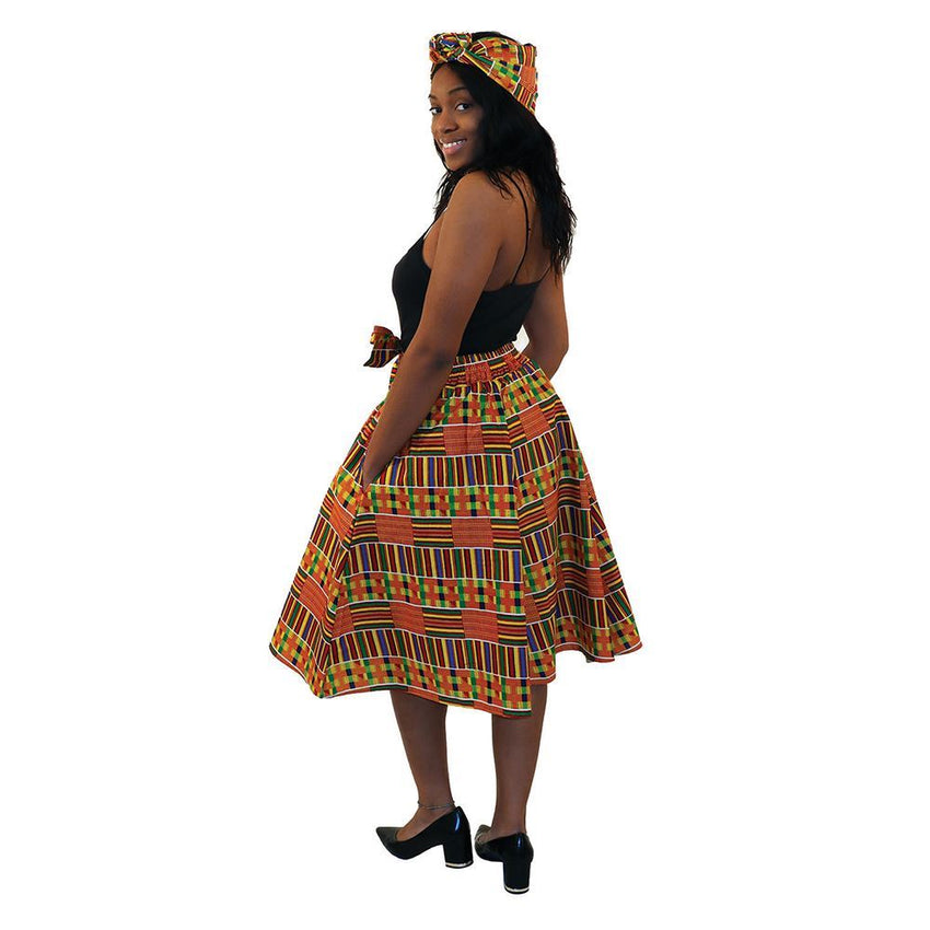 Kente Elastic Skirt #1 Womens Skirts