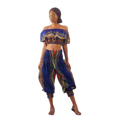 Traditional Print Halter Top & Pants African Pant Suits