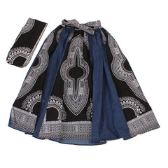 Denim & Black Trad Print Long Skirt Womens Skirts