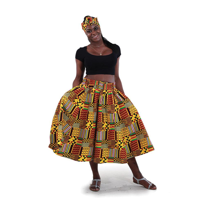 Patchwork Kente Skirt Womens Skirts