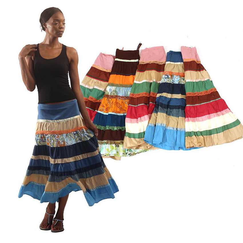 Set Of 6 Patchwork Skirts - Assorted