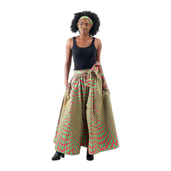 Pink/green Circle Palazzo Pants African Pant Suits