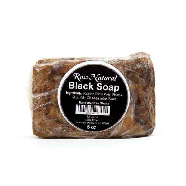 Raw Natural Black Soap Bar - 6 Oz. African