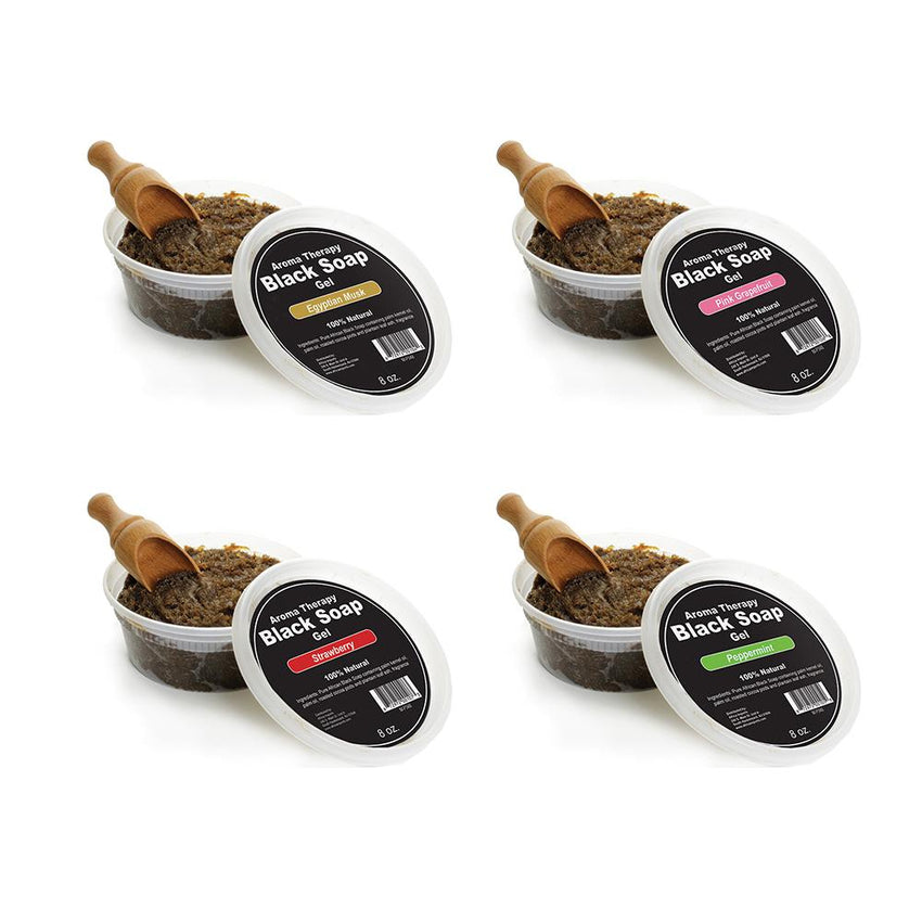 Set Of 4 Scented Black Soap Gels African