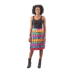 Multi-Color Circle Print Skirt Womens Skirts