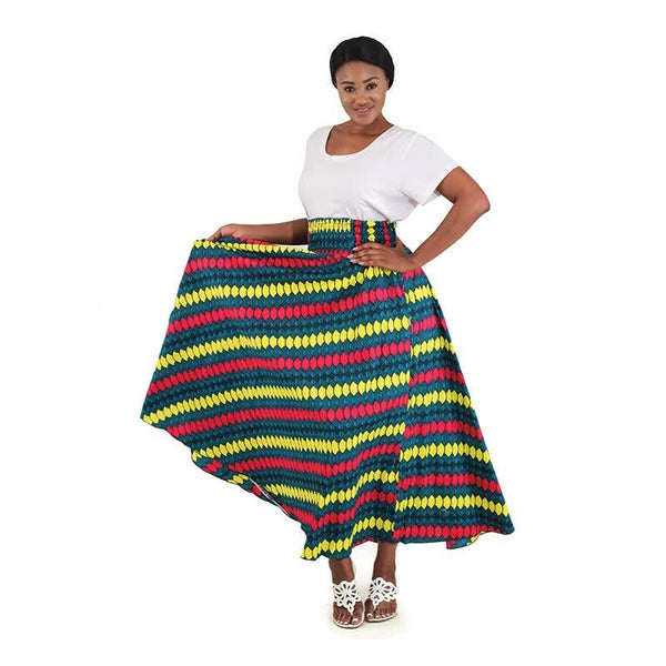 Kenyan Long Skirt: Green Womens Skirts