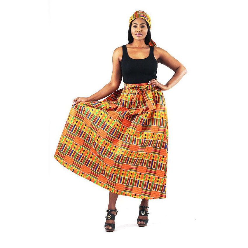 Kente #1 Panel Skirt Womens Skirts