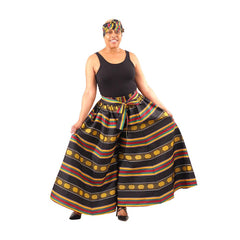 Kente Palazzo Pants: Black #4 African Pant Suits