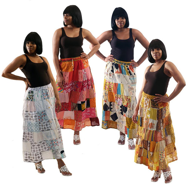 Set Of 4 Patchwork Summer Skirts Assrted Womens