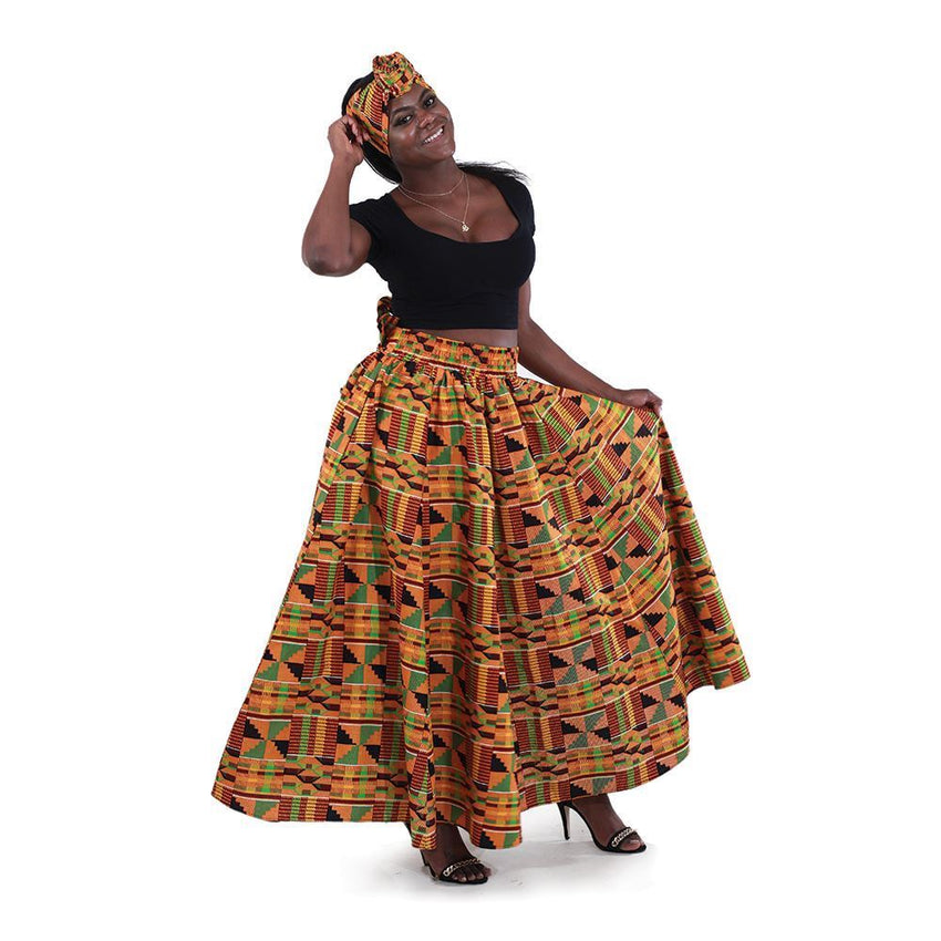 Kente Long Skirt #2 Womens Skirts