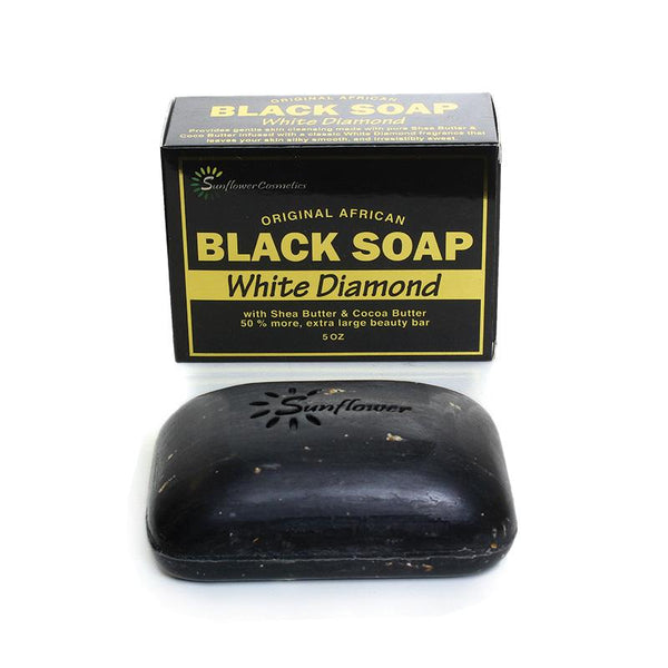 White Diamond Black Soap - 5 Oz. African