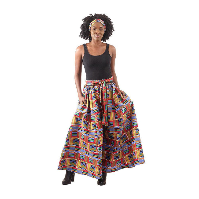 Red/blue Kente Palazzo Pants African Pant Suits