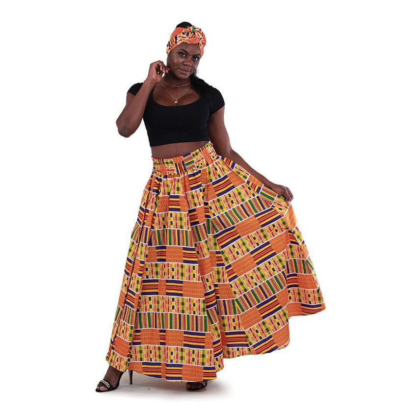 Kente #1 Long Skirt