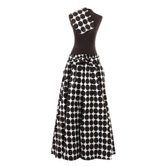 White & Black - Polka Dot Maxi Skirt Womens Skirts