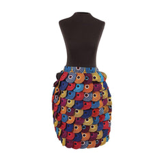 Multi-Color Circle Print Skirt Womens Skirts