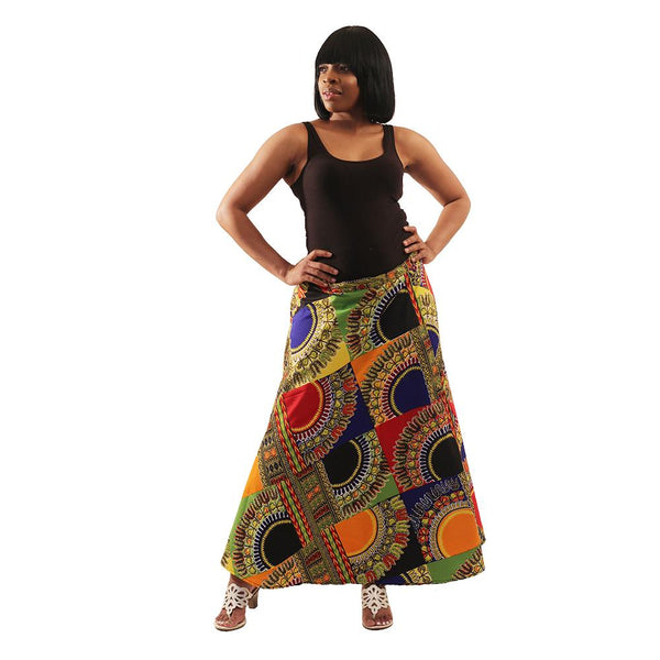 Trad Patch Print Wrap Skirt Womens Skirts