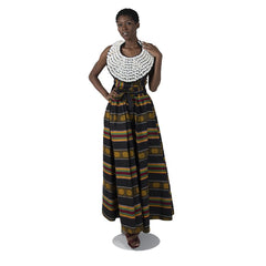 Kente #4 Black Long Skirt Womens Skirts