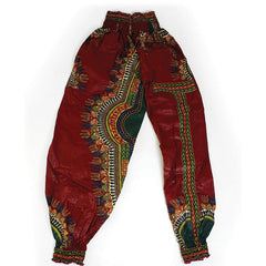 Traditional Print Harem Pants Red African Pant Suits