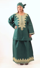 Embroidered Skirt Set Dark Green Womens Skirts