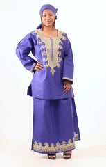 Embroidered Skirt Set Royal Blue Womens Skirts