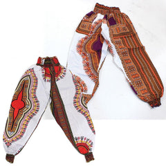 Traditional Print Harem Pants White African Pant Suits