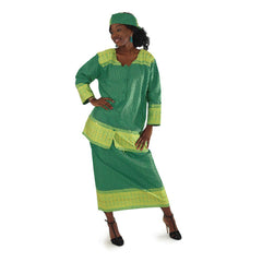 George Fabric: Skirt Set Dark Green / Plus Womens Skirts