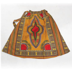 Traditional Print Panel Skirt Mustard Womens Skirts