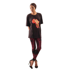 Traditional Print Black Leggings Pink African Pant Suits