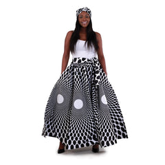 Polka Dot Maxi Skirt White/black Womens Skirts